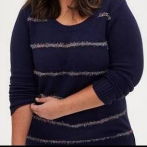 Torrid Tinsel Ribbed Holiday Christmas Sweater
